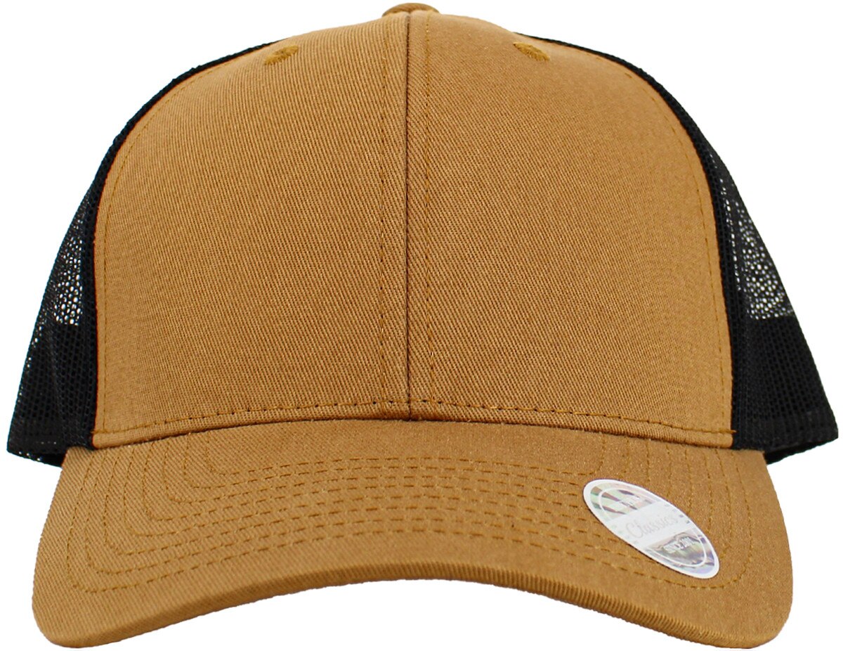 Timber Black Two Tone Classic 6 Panel Trucker Mesh Snapback Front View